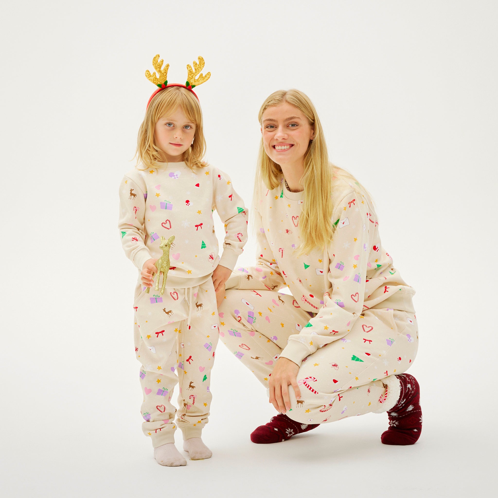 The Beige Christmas Sweat Set - Børn.